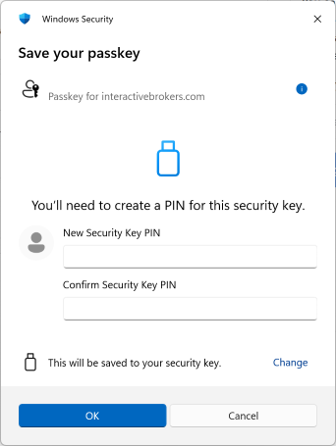 Set a Pin for Windows for Passkey in Portal